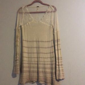 Free people lace and cream top.